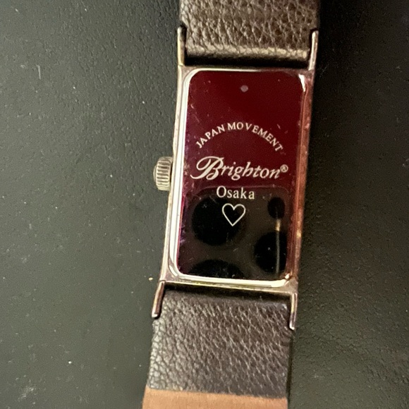 Brighton Osaka Watch Women Silver Tone Rectangle Dial Italian Calfskin - Picture 5 of 14